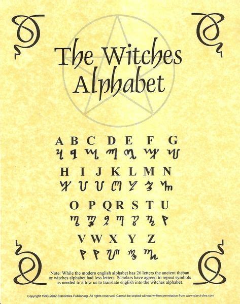 Wiccan alphabet typeface